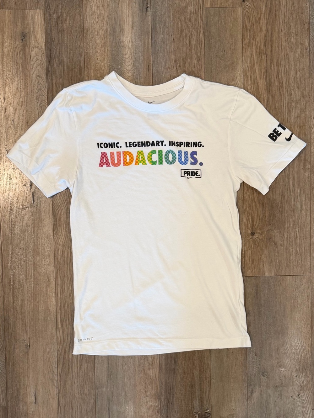 Nike White 'Audacious' Pride Graphic Tee